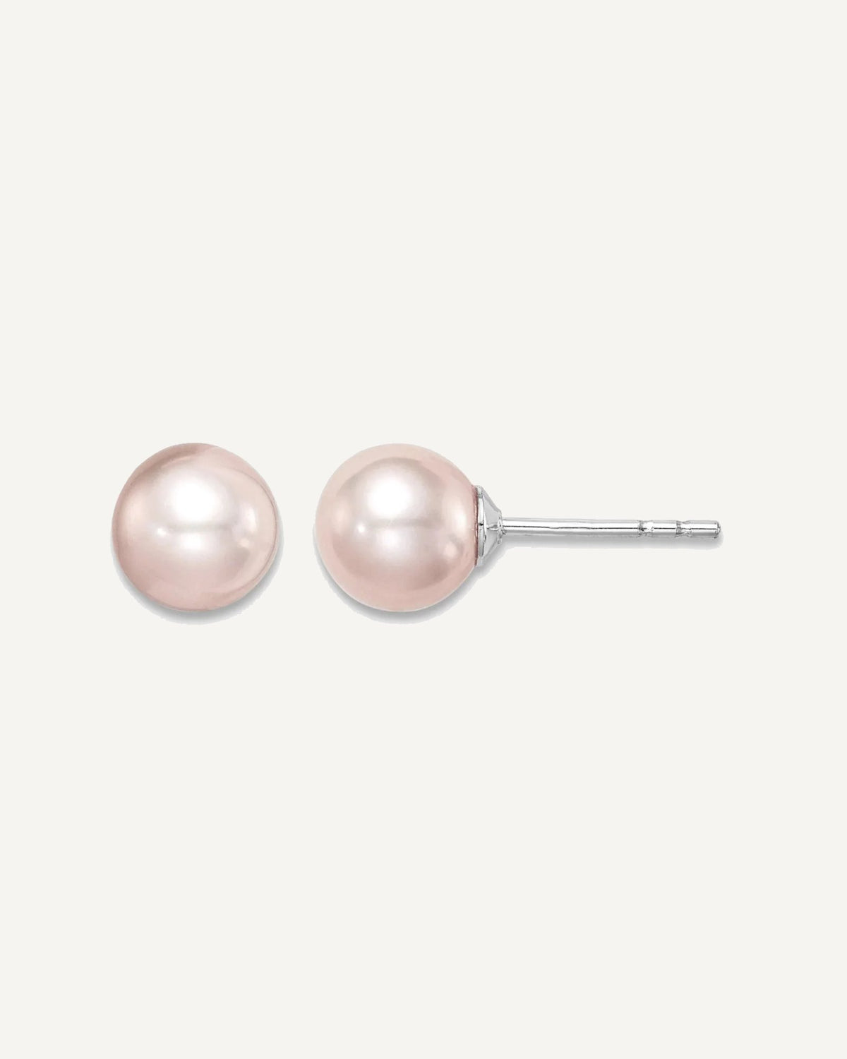 Sterling Silver Pearl Earring — 6 to 7 mm (range) – View 1