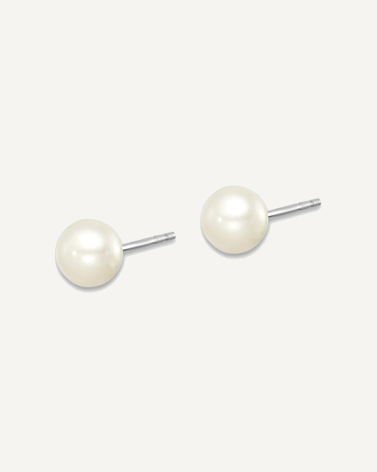 Sterling Silver Pearl Earring — 5 to 6 mm (range) – View 2
