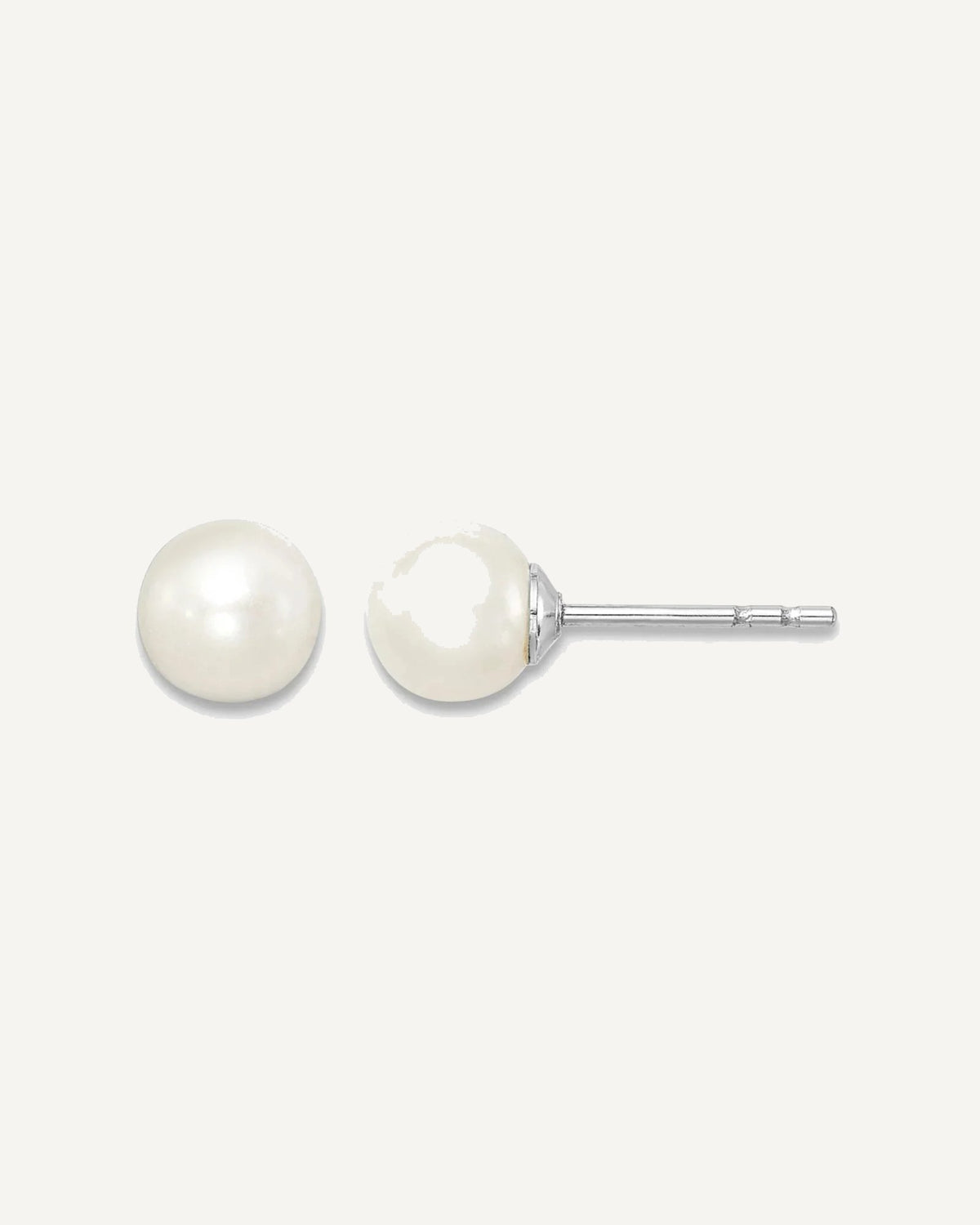 Sterling Silver Pearl Earring — 5 to 6 mm (range) – View 1