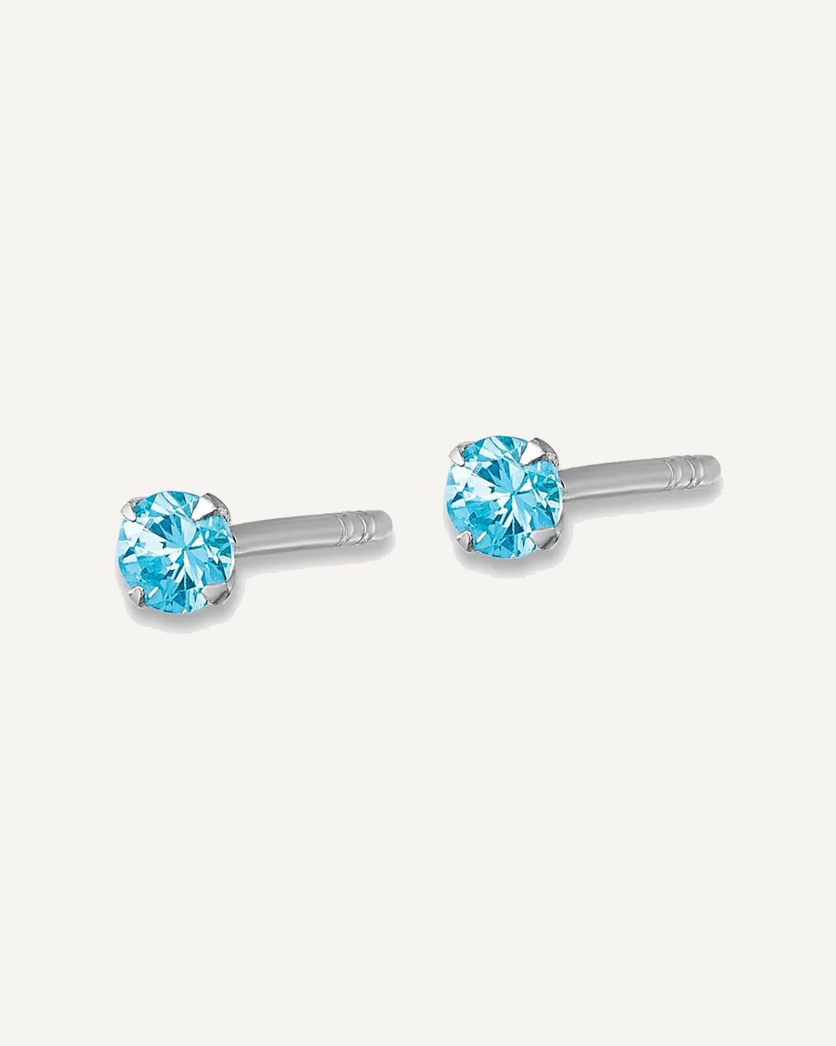 Sterling Silver CZ Childrens Stud Earrings – View 5