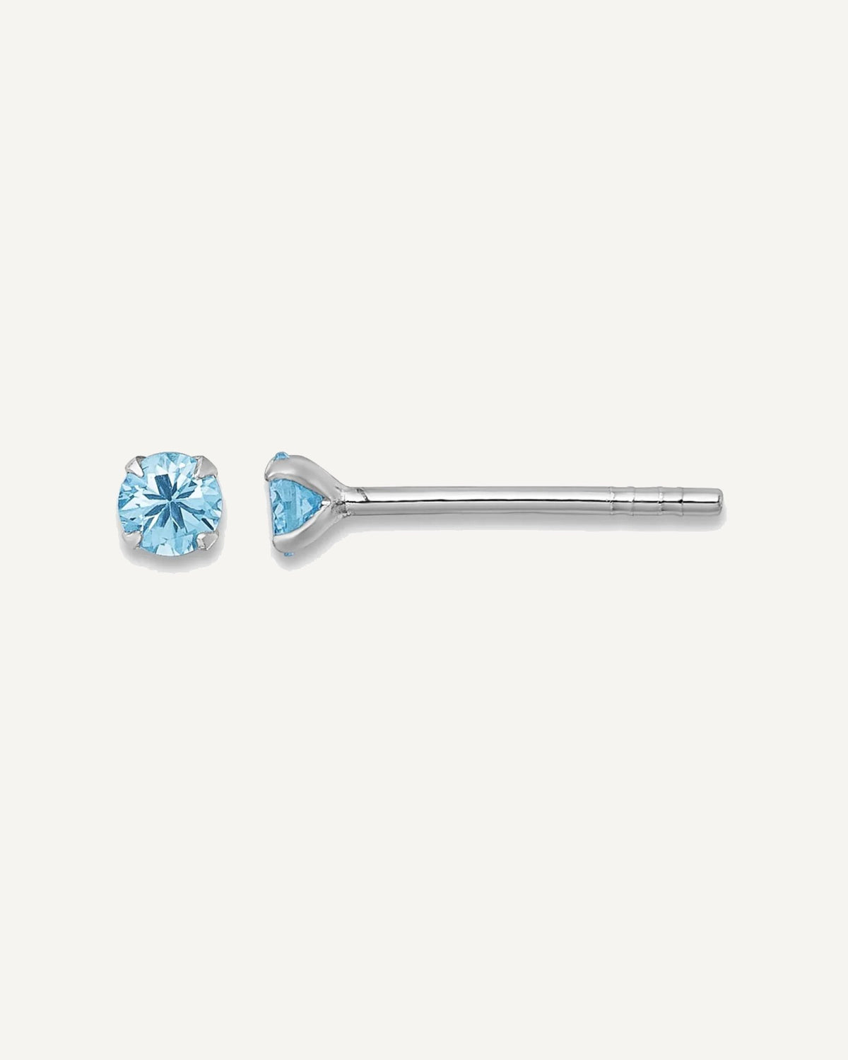 Sterling Silver CZ Childrens Stud Earrings – View 4