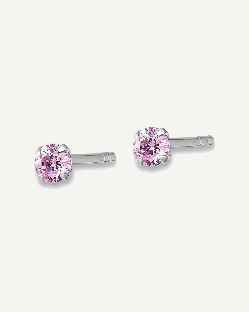 Sterling Silver CZ Childrens Stud Earrings – View 2