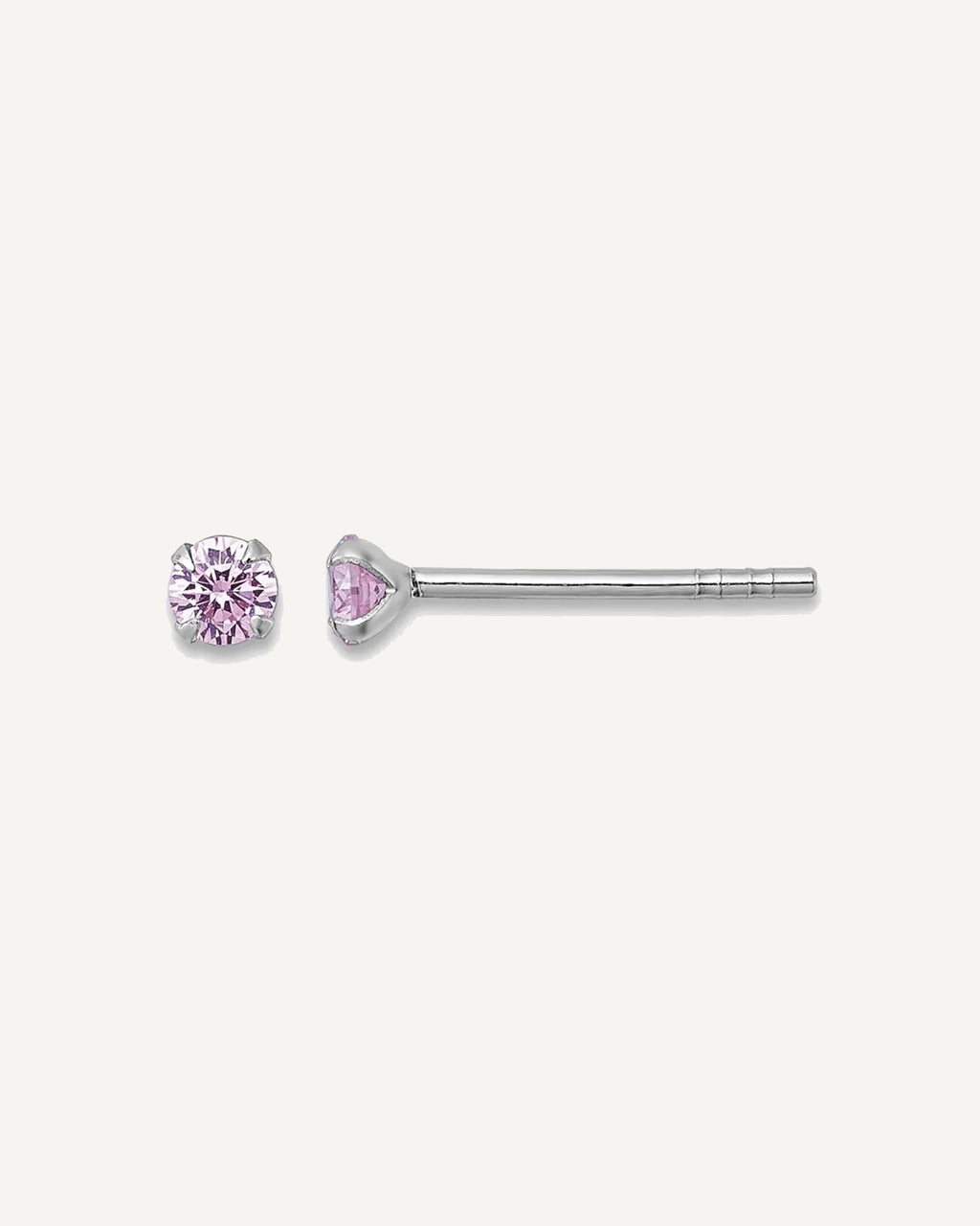 Sterling Silver CZ Childrens Stud Earrings – View 1