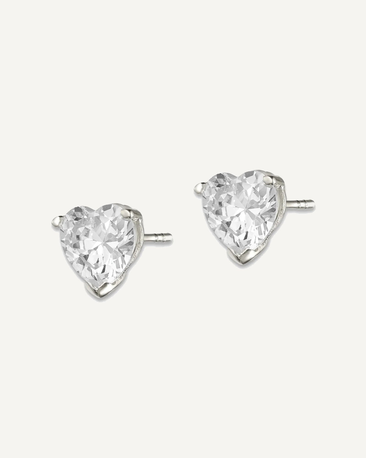 CZ Stud Earrings — 8 mm, Basket Mounting – View 2