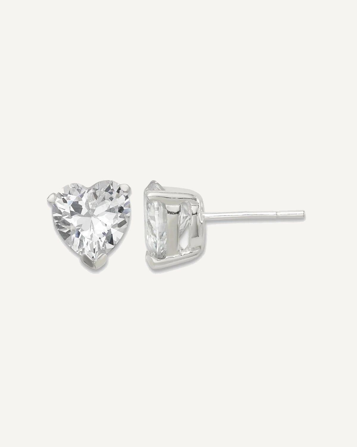 CZ Stud Earrings — 8 mm, Basket Mounting – View 1