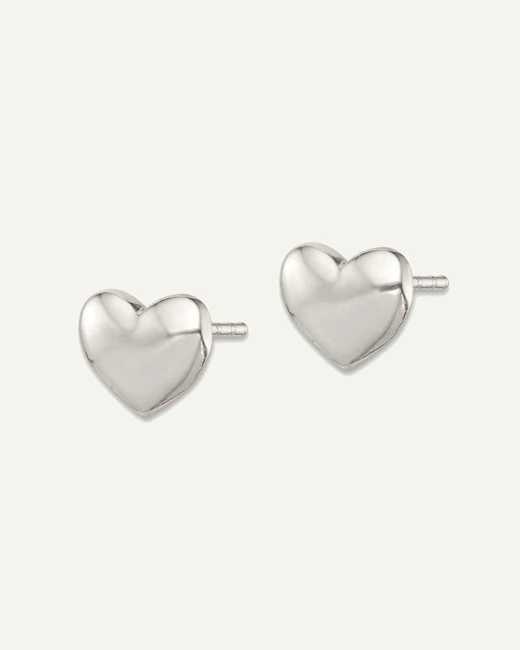 Sterling Silver Polished Heart Post Earrings – View 2