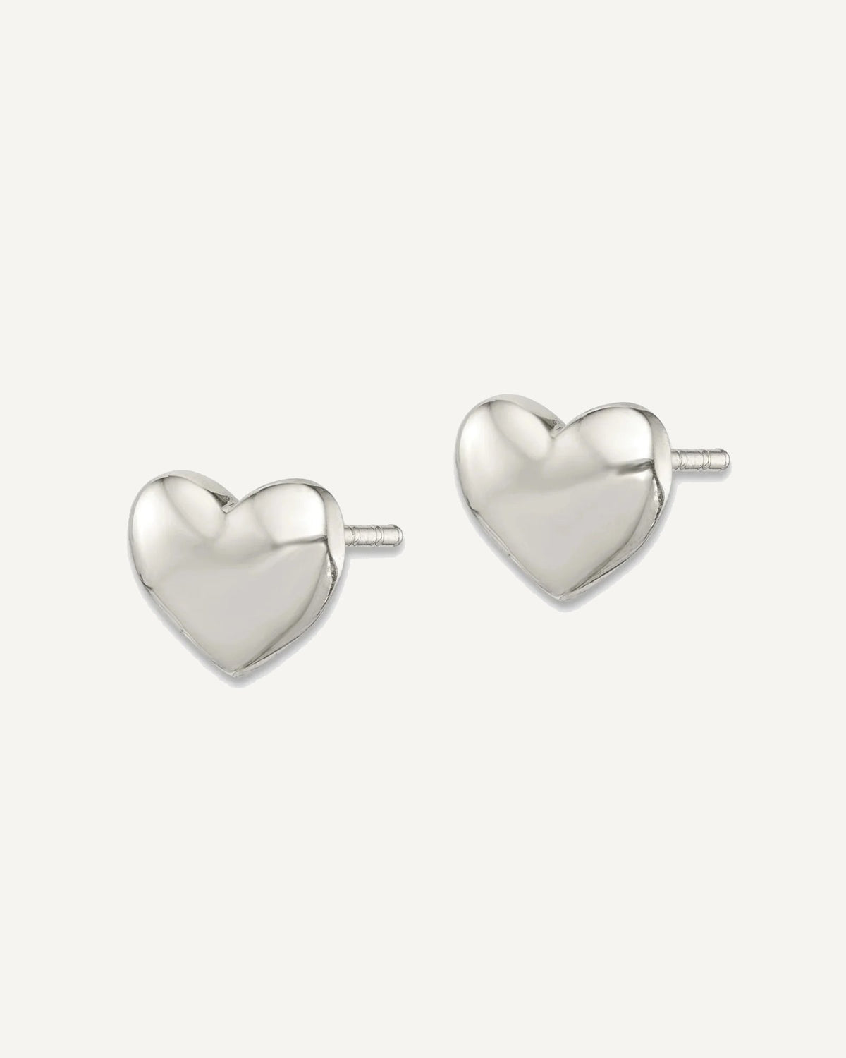 Sterling Silver Polished Heart Post Earrings – View 2