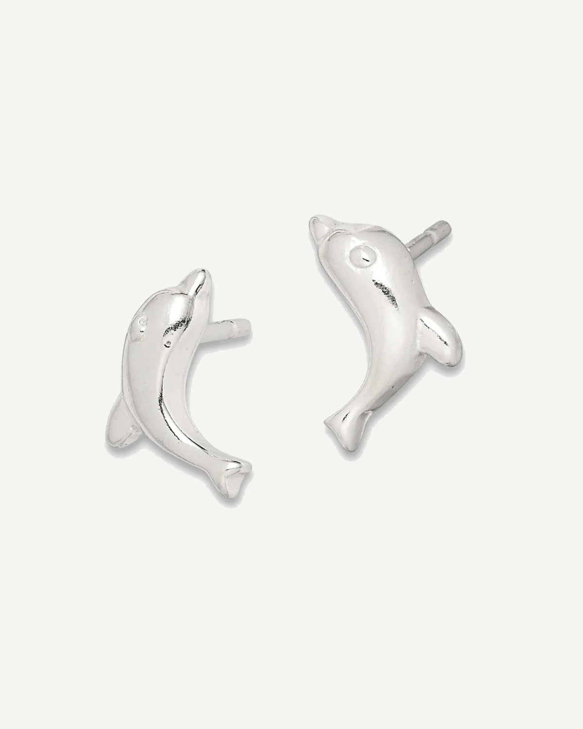 Sterling Silver Polished Dolphin Post Earrings – View 2