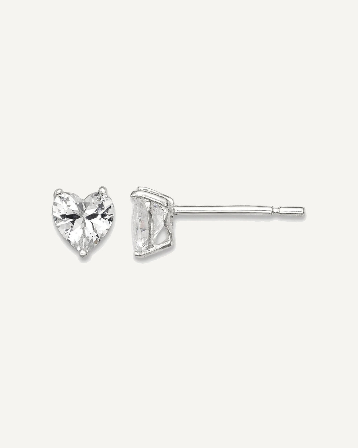 CZ Stud Earrings — 5 mm, Basket Mounting – View 1