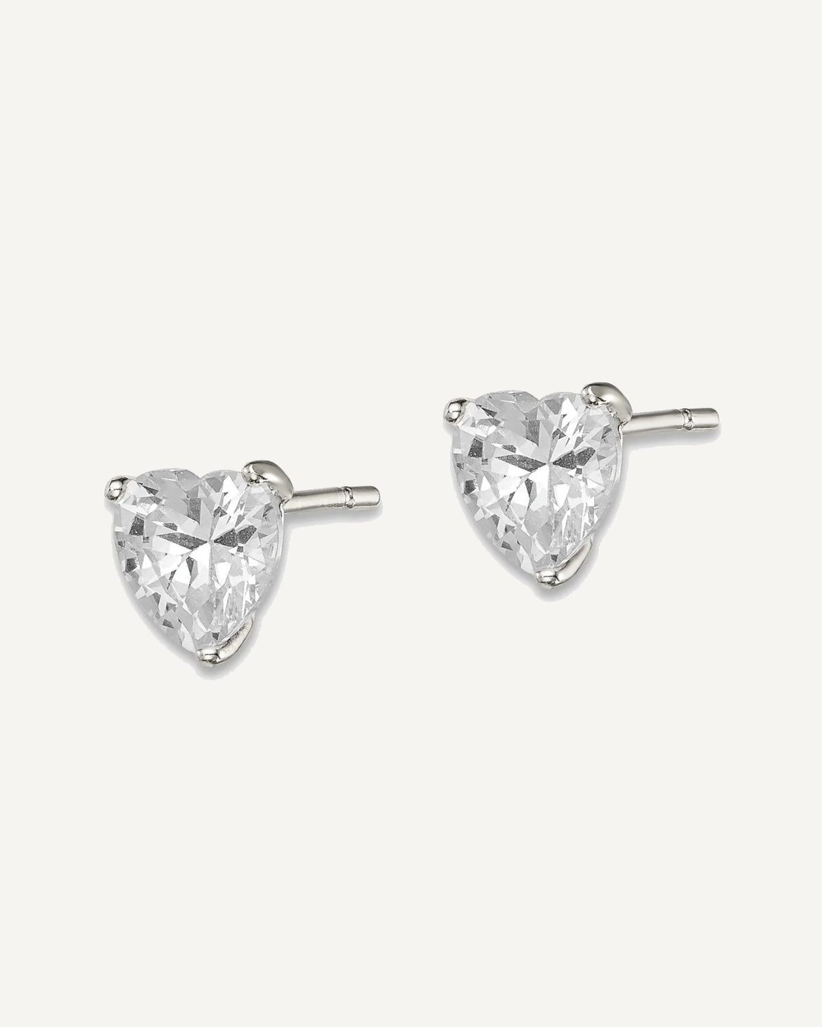 CZ Stud Earrings — 6 mm, Basket Mounting – View 2