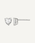 CZ Stud Earrings — 6 mm, Basket Mounting – View 1