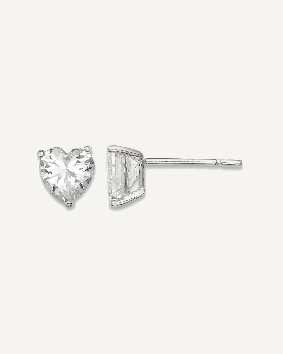 CZ Stud Earrings — 6 mm, Basket Mounting – View 1