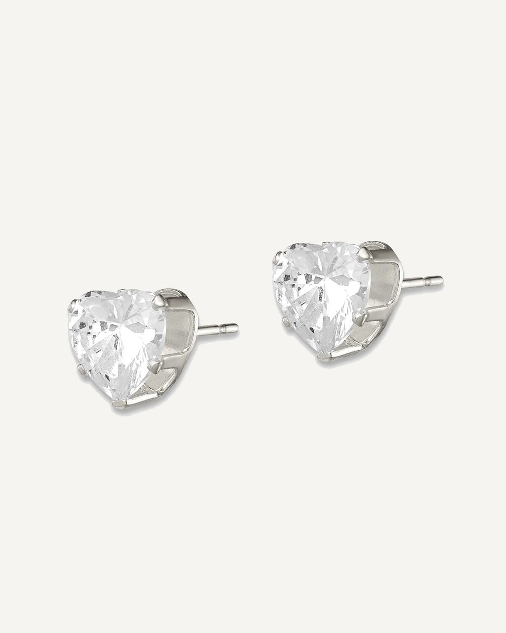 CZ Stud Earrings — 7 mm, Snap-in Mounting – View 2