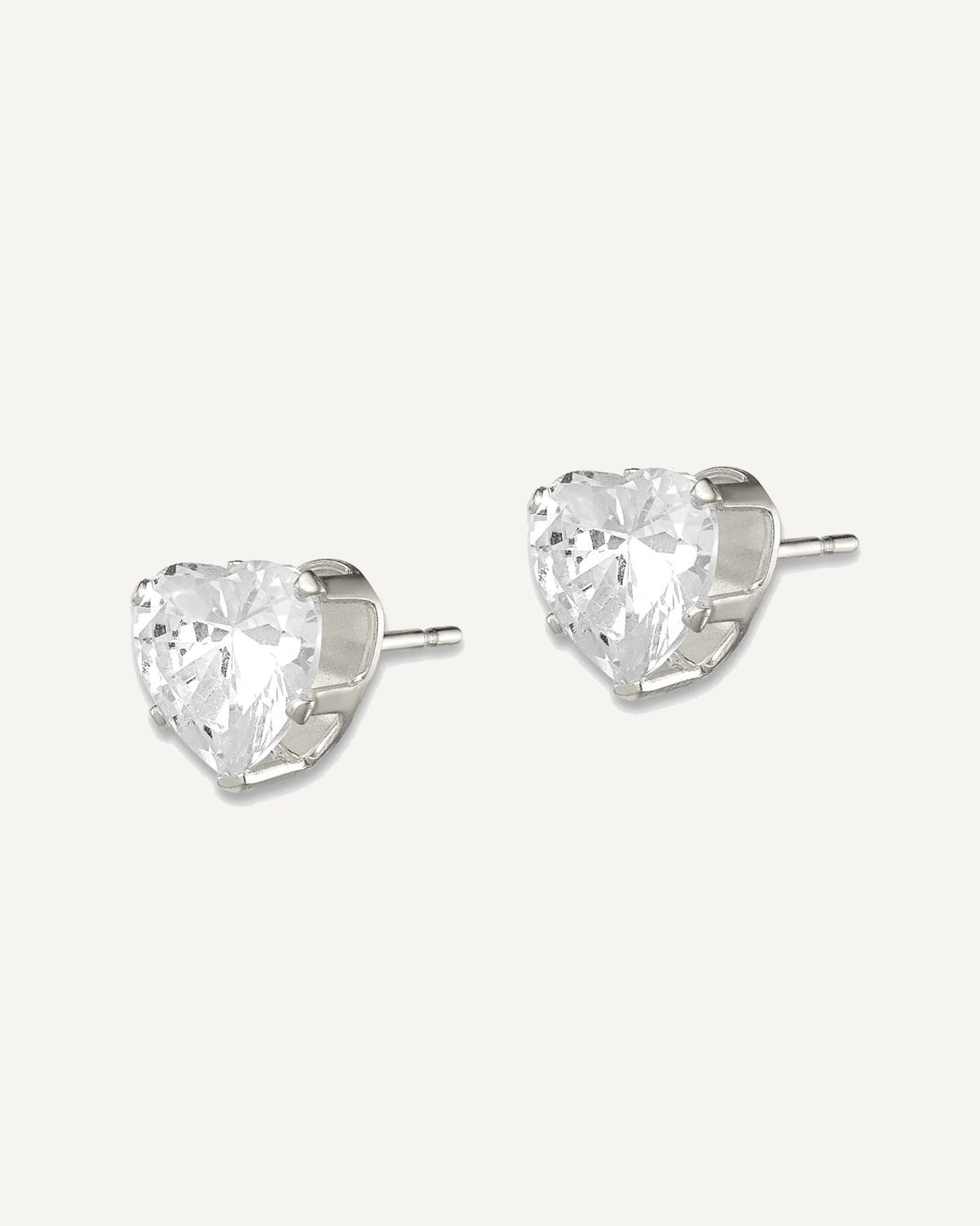 CZ Stud Earrings — 7 mm, Snap-in Mounting – View 2