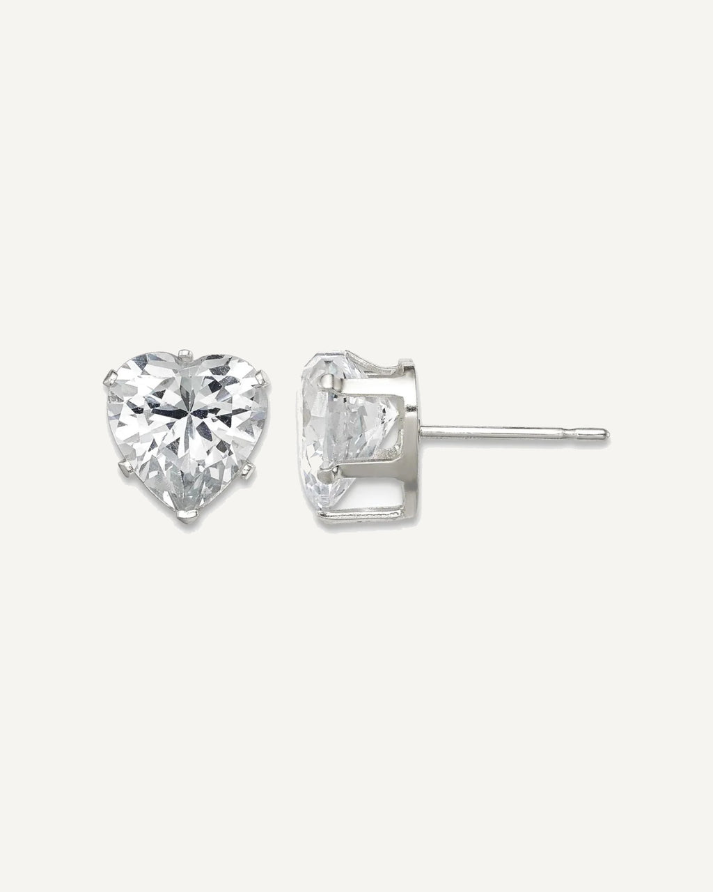 CZ Stud Earrings — 8 mm, Snap-in Mounting – View 1