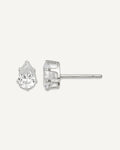 CZ Stud Earrings — 6x4 mm, Snap-in Mounting – View 1