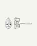 CZ Stud Earrings — 8x5 mm, Snap-in Mounting – View 1