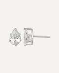 CZ Stud Earrings — 9x6 mm, Snap-in Mounting – View 1
