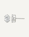 CZ Stud Earrings — 8x6 mm, Snap-in Mounting – View 1
