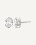 CZ Stud Earrings — 9x7 mm, Snap-in Mounting – View 1