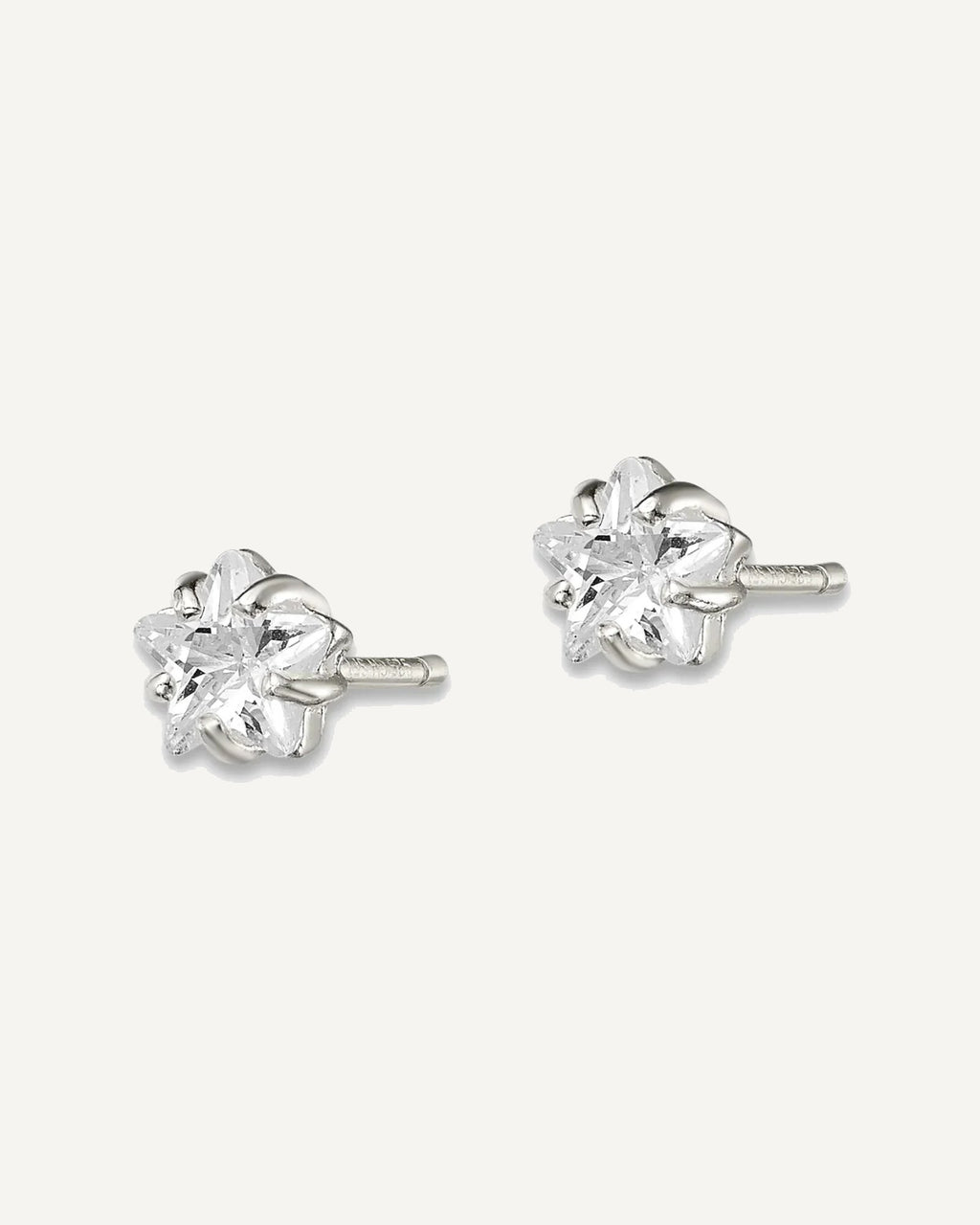 CZ Stud Earrings — 5 mm, Basket Mounting – View 6