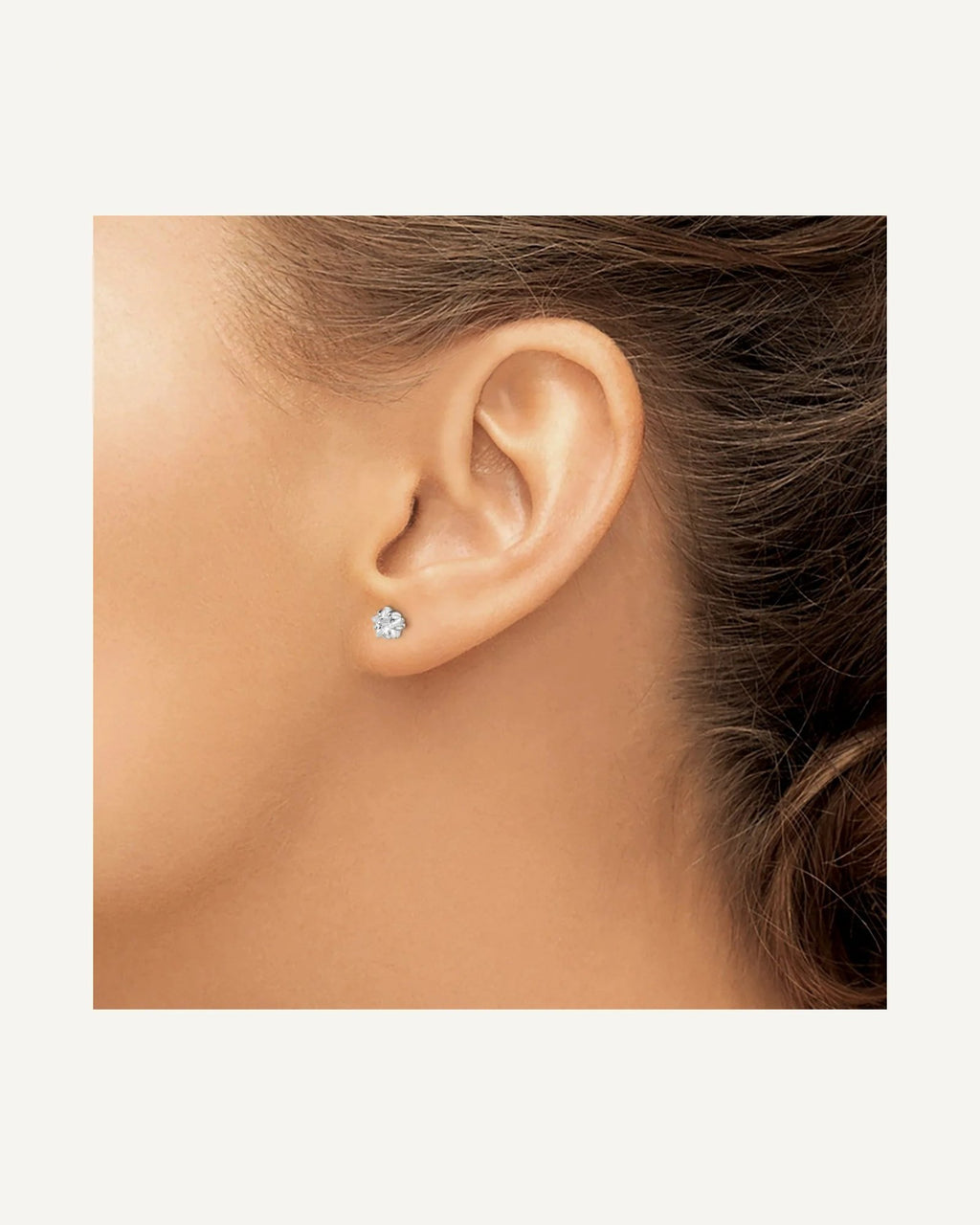 CZ Stud Earrings — 5 mm, Basket Mounting – View 7