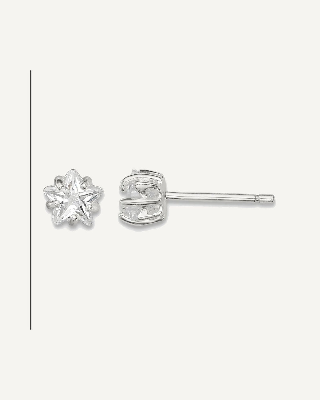 CZ Stud Earrings — 5 mm, Basket Mounting – View 5