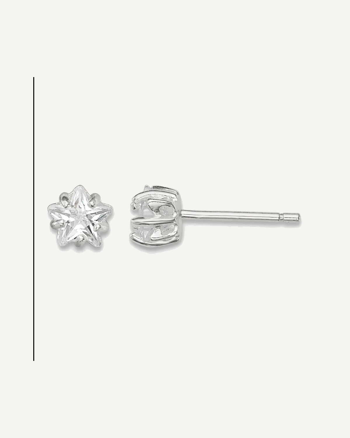 CZ Stud Earrings — 5 mm, Basket Mounting – View 5