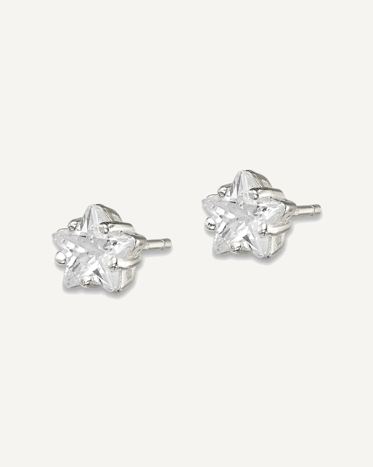 CZ Stud Earrings — 6 mm, Basket Mounting – View 6