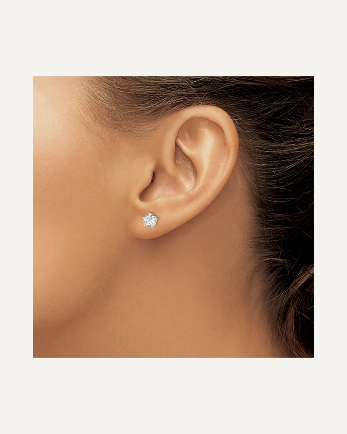 CZ Stud Earrings — 6 mm, Basket Mounting – View 7