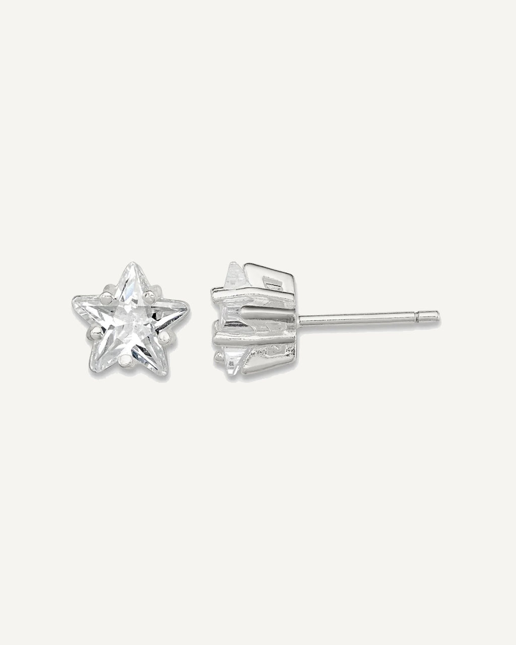 CZ Stud Earrings — 7 mm, Basket Mounting – View 1