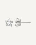 CZ Stud Earrings — 7 mm, Basket Mounting – View 1