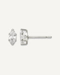 CZ Stud Earrings — 6x3 mm, Snap-in Mounting – View 1