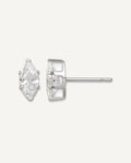 CZ Stud Earrings — 8x4 mm, Snap-in Mounting – View 1