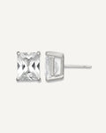 CZ Stud Earrings — 10x8 mm, Basket Mounting – View 1