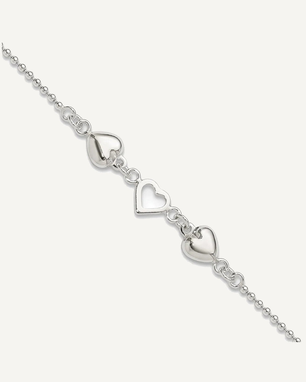 Sterling Silver Heart 9 inch Plus 1 inch Extender - Total 10 inch Anklet – View 1