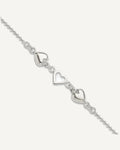 Sterling Silver Heart 9 inch Plus 1 inch Extender - Total 10 inch Anklet – View 1