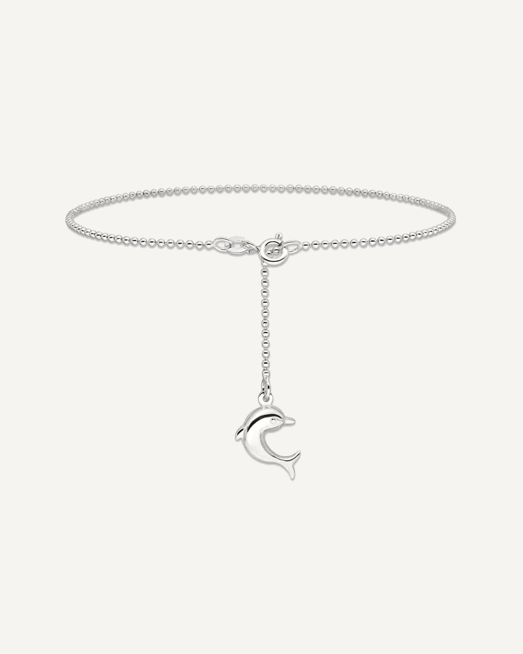 Sterling Silver Dolphin Dangle 9 inch Plus 1 inch Extender - Total 10 inch Anklet – View 3