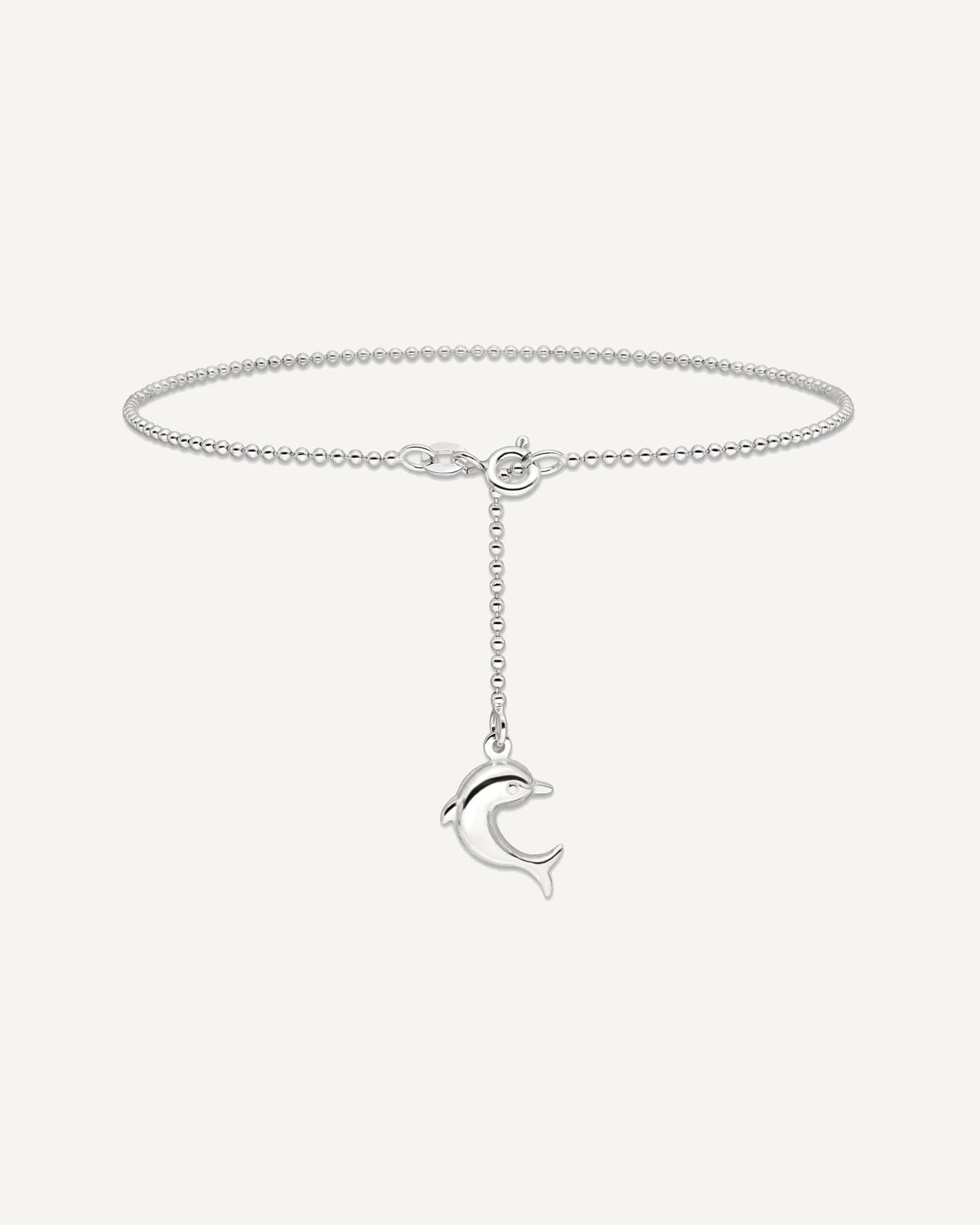 Sterling Silver Dolphin Dangle 9 inch Plus 1 inch Extender - Total 10 inch Anklet – View 3