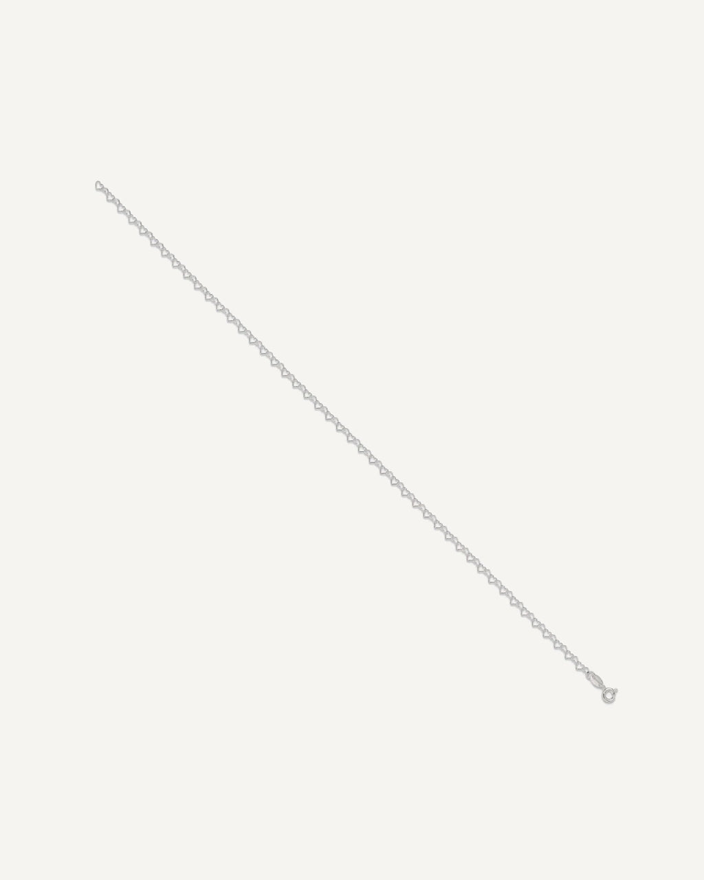 Sterling Silver 3.5mm Fancy Heart Link Anklet – View 2