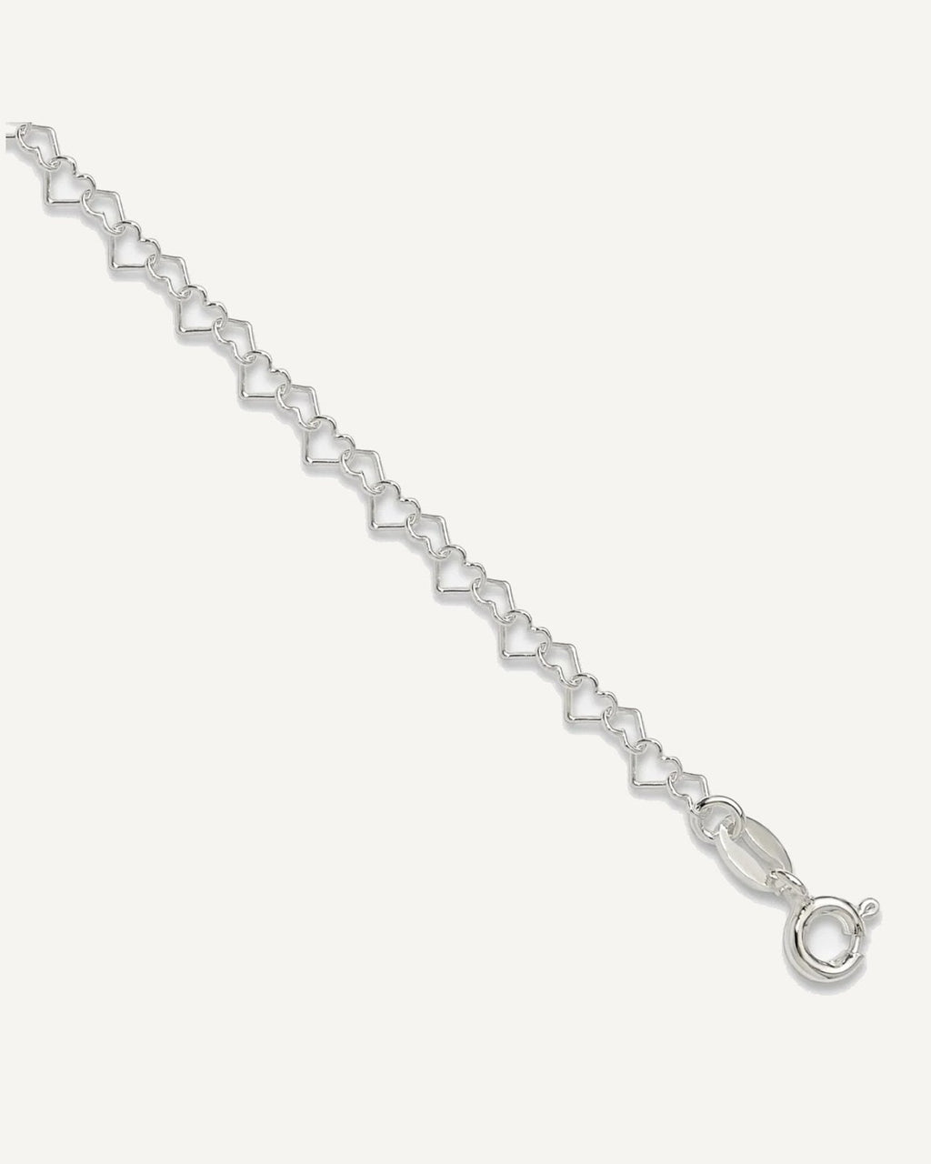 Sterling Silver 3.5mm Fancy Heart Link Anklet – View 1