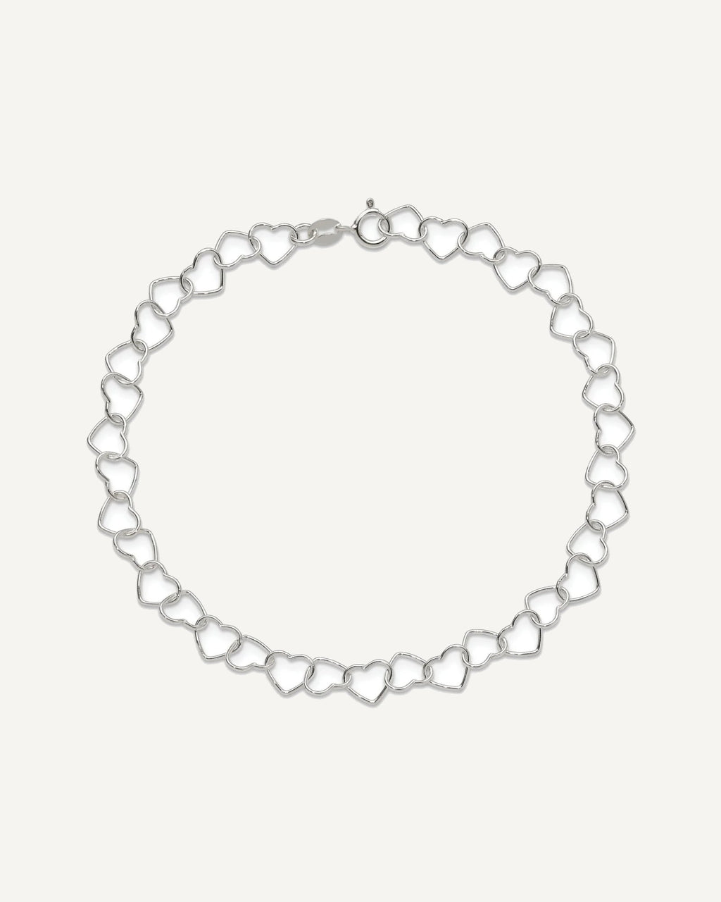 Sterling Silver Fancy Heart Link 9in. Anklet – View 4