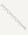 Sterling Silver Fancy Heart Link 9in. Anklet – View 1