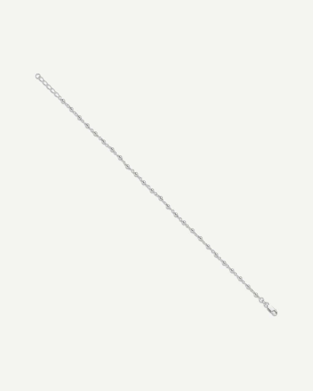 Sterling Silver Beaded 9 inch Plus 1 inch Extender - Total 10 inch Anklet – View 2