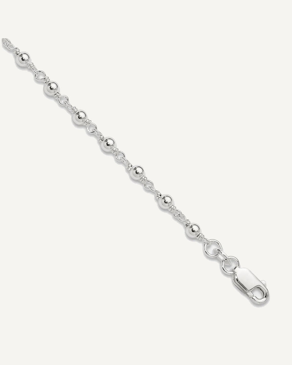 Sterling Silver Beaded 9 inch Plus 1 inch Extender - Total 10 inch Anklet – View 1