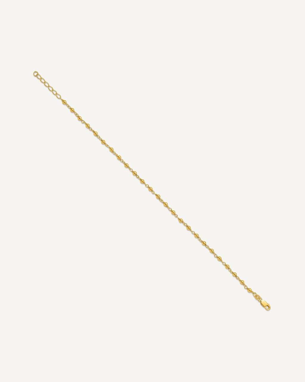 Sterling Silver Gold-tone Beaded 9 inch Plus 1 inch Extender - Total 10 inch Anklet – View 2