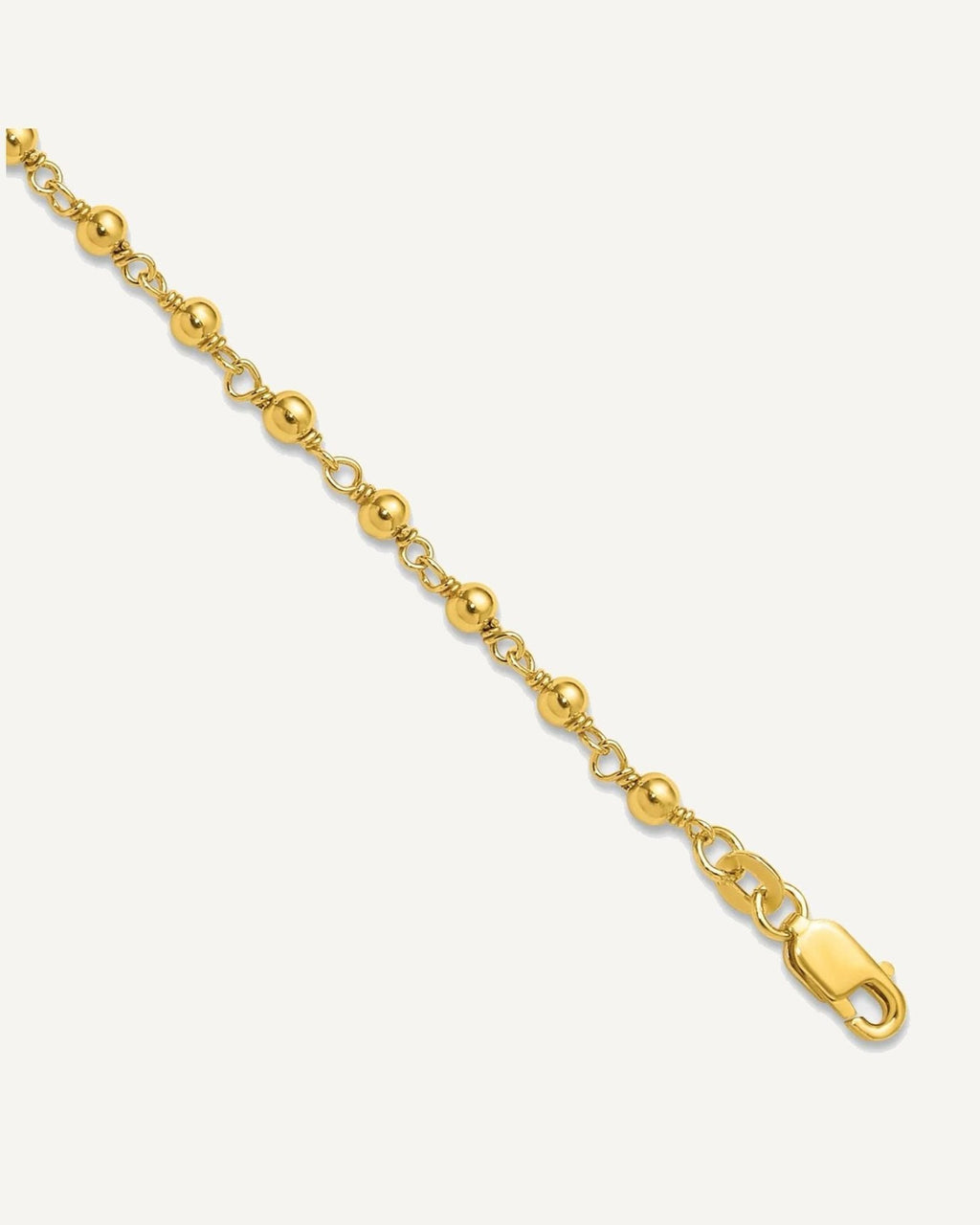 Sterling Silver Gold-tone Beaded 9 inch Plus 1 inch Extender - Total 10 inch Anklet – View 1
