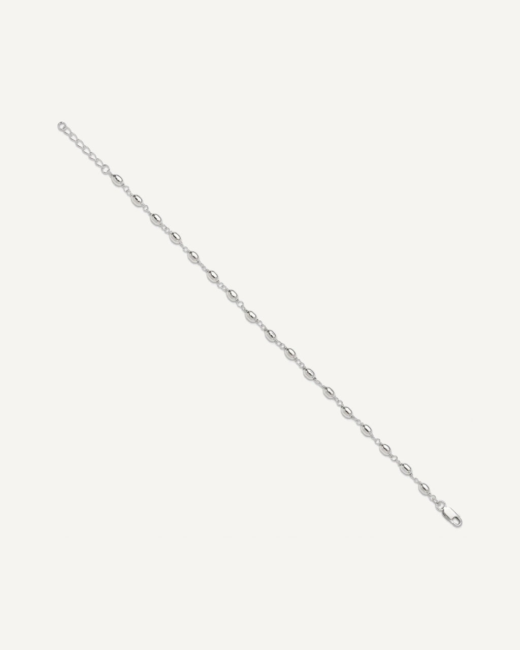Sterling Silver Fancy Bead Anklet – View 2