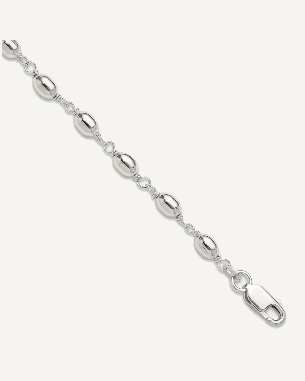 Sterling Silver Fancy Bead Anklet – View 1
