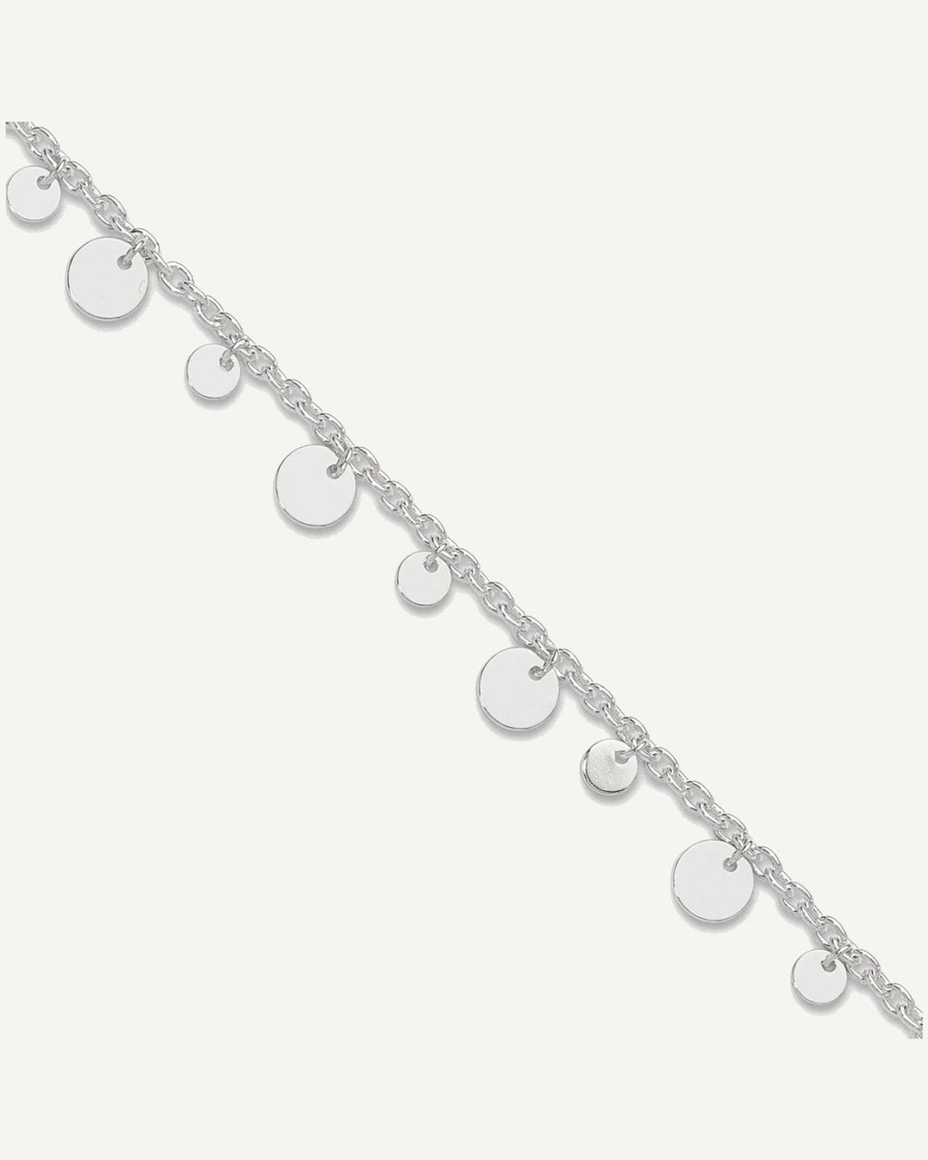 Sterling Silver Circle Disc 9 inch Plus 1 inch Extender - Total 10 inch Anklet – View 1